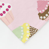 KUPCAKES PINK PATTERN FLEECEDECKE (Ecke)