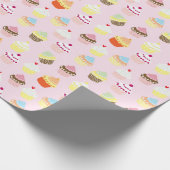 KUPCAKES PINK PATTERN GESCHENKPAPIER (Ecke)