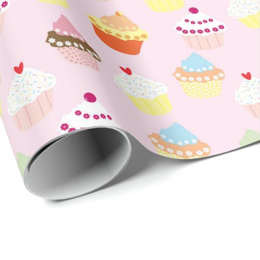 KUPCAKES PINK PATTERN GESCHENKPAPIER (Rolleneckpunkt)