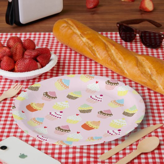 KUPCAKES PINK PATTERN PAPPTELLER (Picknick)