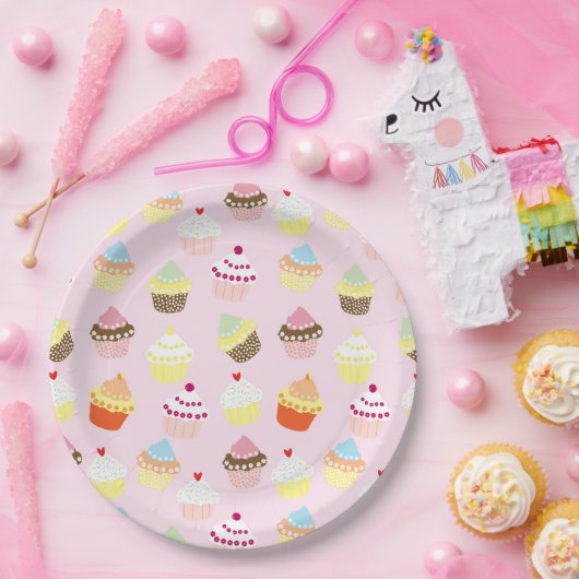 KUPCAKES PINK PATTERN PAPPTELLER (Party)