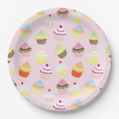 KUPCAKES PINK PATTERN PAPPTELLER (Vorderseite)