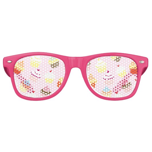 KUPCAKES PINK PATTERN PARTYBRILLE (Vorderseite)