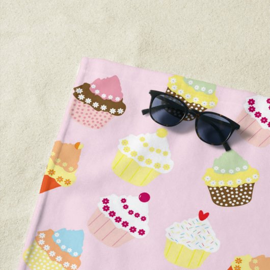 KUPCAKES PINK PATTERN STRANDTUCH (Beispiel)