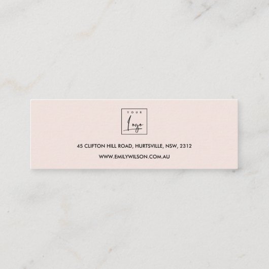 KUPER BLUSH PINK MARBLE STUD EARRING DISPLAY LOGO MINI VISITENKARTE (Rückseite)