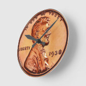 Kupfer 1938 Abraham Lincoln penny, ein Cent Round Runde Wanduhr (Winkel)