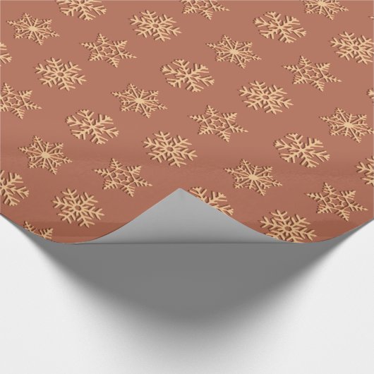 Kupfer 3 d-Schneeflocken, kundengerechter Geschenkpapier (Ecke)