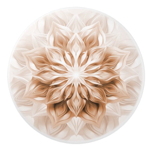 Kupfer 3D Glänzendes Mandala Keramikknauf (Vorderseite)