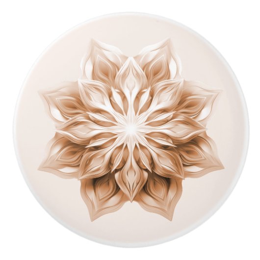 Kupfer 3D Glänzendes Mandala Keramikknauf (Vorderseite)