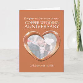 Kupfer 7. Hochzeitstag Fotokarte Karte