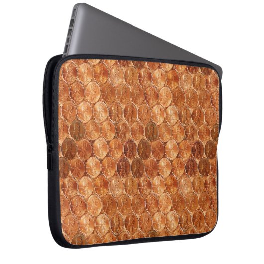 Kupfer Abraham Lincoln penny, 1 Cent Kupfer 15" Laptopschutzhülle (Vorne Rechts)