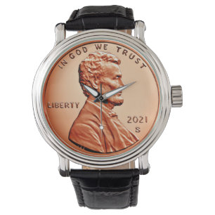 Kupfer Abraham Lincoln penny, ein Cent 2021 Watch Armbanduhr