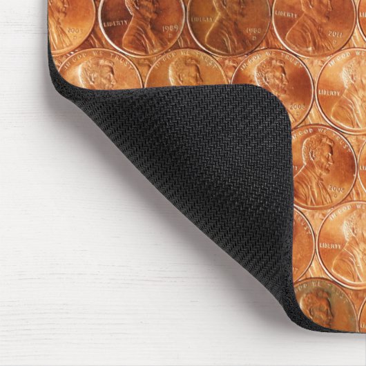 Kupfer Abraham Lincoln penny, ein Cent Kupfer Mousepad (Ecke)