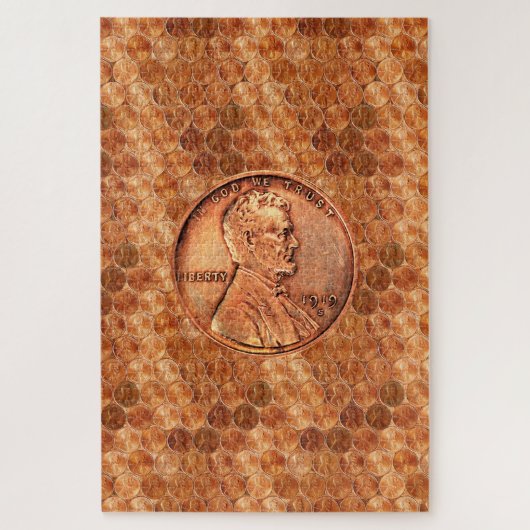 Kupfer Abraham Lincoln penny, ein Cent Kupfer Puzzle (Vertikal)