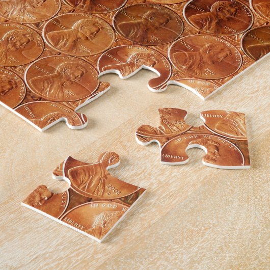 Kupfer Abraham Lincoln penny, ein Cent Kupfer Puzzle (Seite)