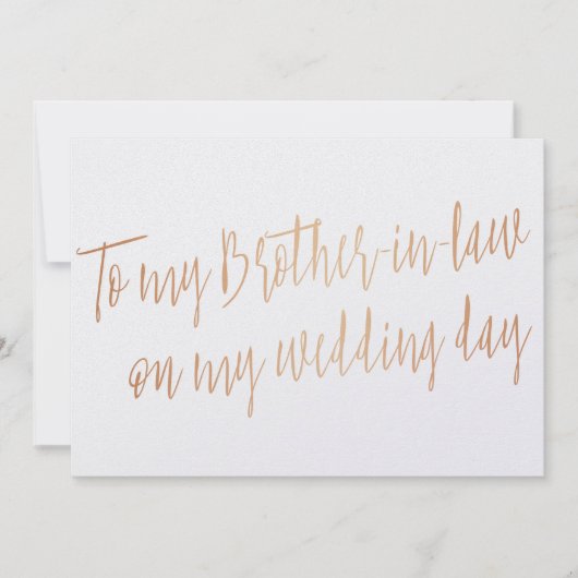 Kupfer "An meinen Schwager an meinem Hochzeitstag" (Vorderseite)