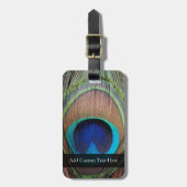 Kupfer/Aquamarin/Blue Pfau Feather Gepäckanhänger (Vorderseite vertikal)