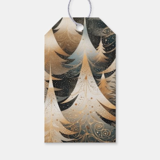 Kupfer-Bäume in einem Waldmuster Geschenkanhänger (Vorderseite)