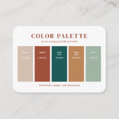 Kupfer, Beige und Aquamarine Farbpalette für die H Begleitkarte (Vorderseite)