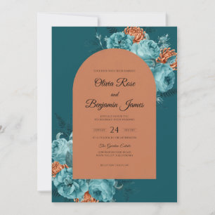 Kupfer-Benzin-Aquarell-Hochzeit Einladung