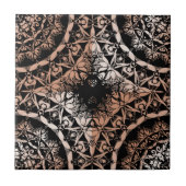 Kupfer Black Mandala Pattern Fliese (Vorderseite)