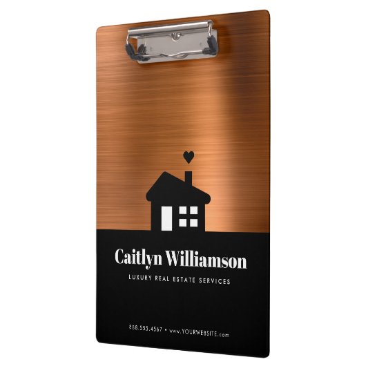 Kupfer Black Real Anwesen Broker House Beruflich Klemmbrett (Links)