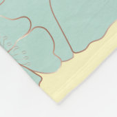 Kupfer Blassblüte Aquamarine Blüte auf Pastellgelb Fleecedecke (Ecke)