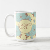 Kupfer Blassblüte Aquamarine Blüte auf Pastellgelb Kaffeetasse (Links)