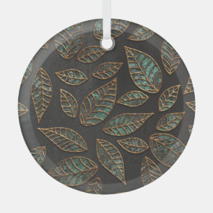 Kupfer Blätter: Schwarze Grunge Textur. Ornament Aus Glas