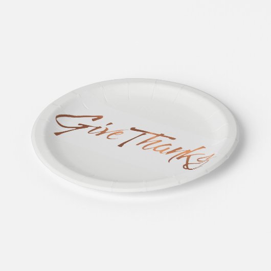 Kupfer-Blick geben Dankskript Erntedankentwurf Pappteller (Schrägansicht)