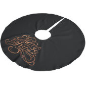 Kupfer-Blick Skriptentwurf froher Weihnachten Polyester Weihnachtsbaumdecke (Schrägansicht)