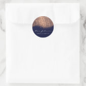 Kupfer Blue Navy Rose Glitzer Makeup Artist Beauty Runder Aufkleber (Tasche)