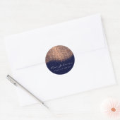 Kupfer Blue Navy Rose Glitzer Makeup Artist Beauty Runder Aufkleber (Umschlag)