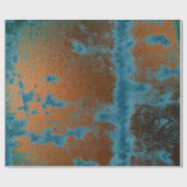 Kupfer Blue Patina Metallic Grungy Urban Abstrakt Geschenkpapier (Flach)