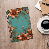 Kupfer-Blume im Türkis-Journal mit Jesus Notizblock