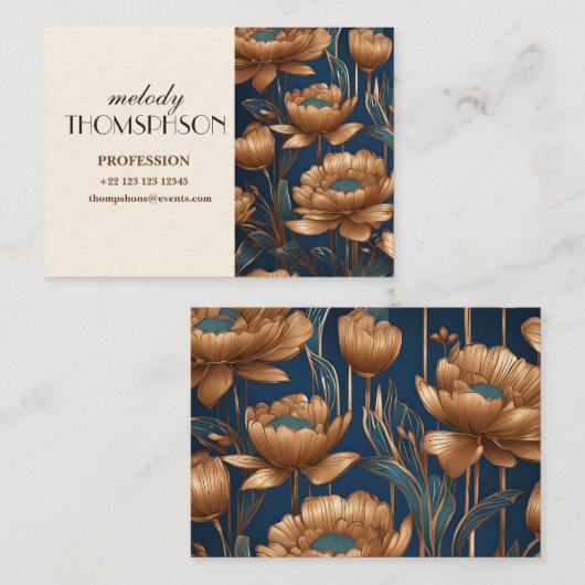 Kupfer-Blume Visitenkarte (Vorne/Hinten)