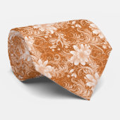 Kupfer-Blumen-Batik Krawatte (Gerollt)