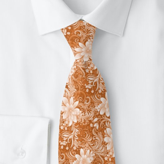 Kupfer-Blumen-Batik Krawatte