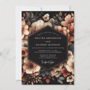 Kupfer-Blumen-Chiaroscuro-Hochzeit Einladung