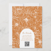 Kupfer-Blumengarten-Bogen RSVP QR-Code Hochzeit Einladung (Rückseite)