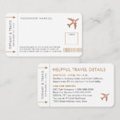 Kupfer-Boarding-Pass-Airline-Ticket Platzkarte (Vorne/Hinten)