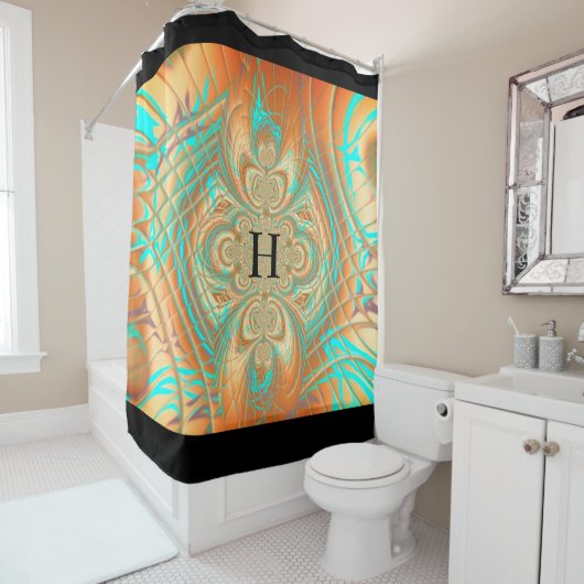 Kupfer Bronze Abstrakte Muster Duschvorhang (Beispiel)