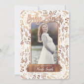 Kupfer Bronze Gold Foil Modernes Baby Dusche Foto Einladung (Vorderseite)