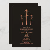 Kupfer Bronze Tall Pine Bäume Rustikale Verlobung Einladung (Vorne/Hinten)