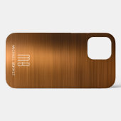 Kupfer Brown Metallic Monogram Case-Mate iPhone Ca Hülle (Rückseite (Horizontal))