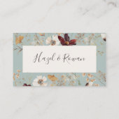 Kupfer-Burgund-Wildblume | Aquamarine Hochzeit Platzkarte (Rückseite)