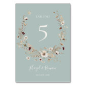 Kupfer-Burgund-Wildblume | AQUAMARINE TISCHNUMMER (Rückseite)