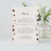 Kupfer-Burgund-Wildblume | Beige Details Begleitkarte (Stehend Vorderseite)