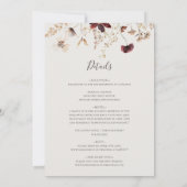 Kupfer-Burgund-Wildblume | Beige in einem Einladung (Rückseite)