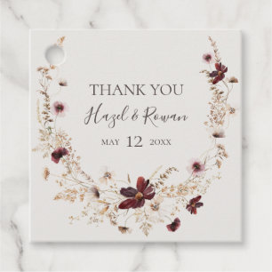 Kupfer-Burgund-Wildblume   Beige Vielen Dank Geschenkanhänger